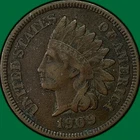 1909 Indian Head Cent Very Fine VF Coin, Minor Corrosion #39396