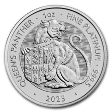 2025 GB 1 oz Platinum Royal Tudor Beasts Queen's Panther BU Coin