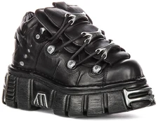 New Rock 106 Tower Chunky Platform Lace Up Womens Boots In Black US 4 - 14