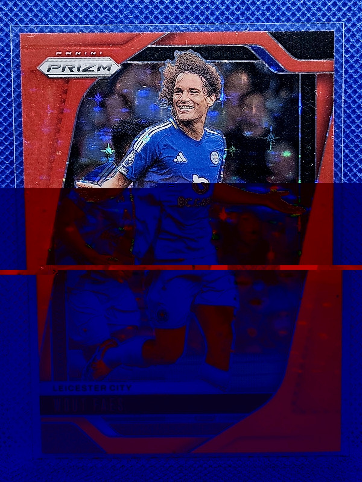 Wout Faes 2024-25 Panini Prizm Premier League Red Prizm /25