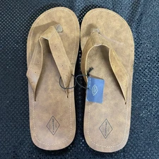 St. John’s Bay Men’s Summer Beach Sandals Thongs Flip Flops Brown Size XL 13-14