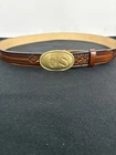 Confederate Civil War Enlisted Belt Buckle   With Nice 50” Leather Belt