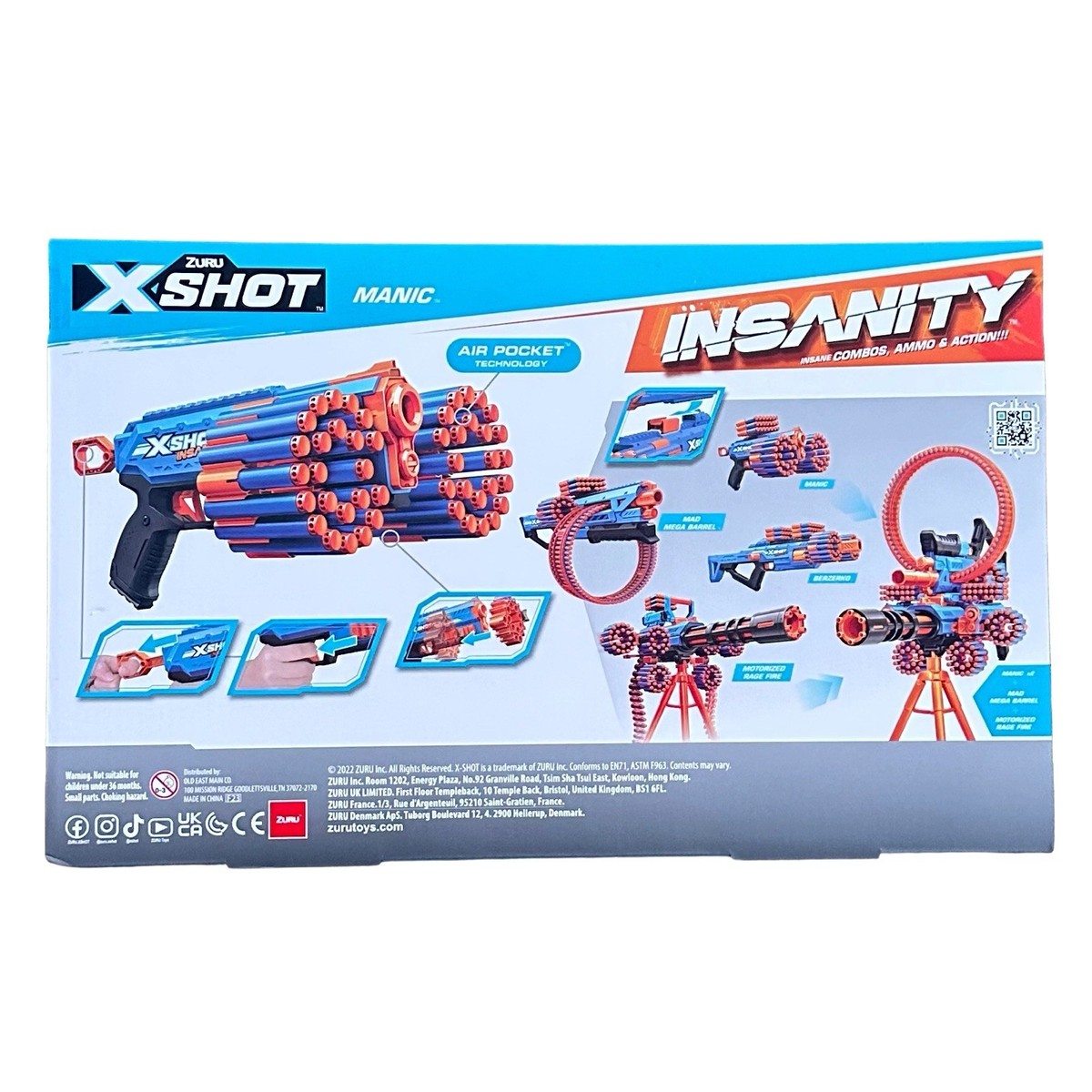 SHOOT AIR(モーガン・マッセン) Zuru X-Shot Insanity Manic Blaster 48 Darts Air Pocket Tech