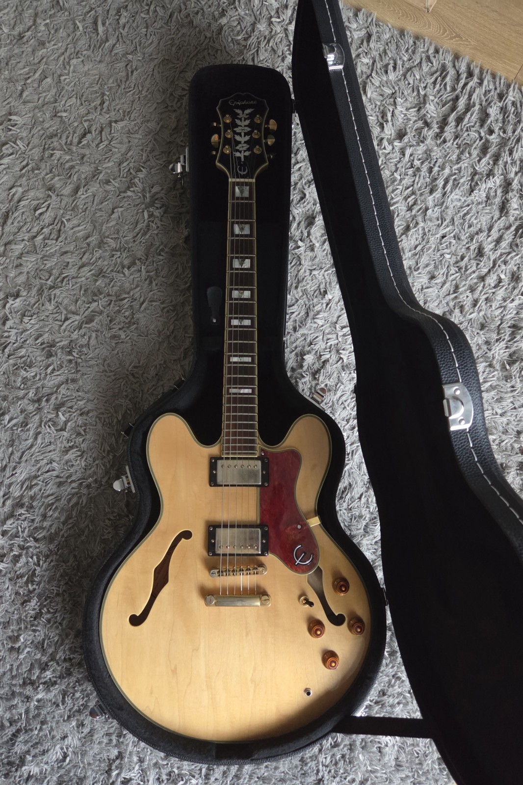 Epiphone Sheraton II Electric Guitar Natural With Hard Case Korean