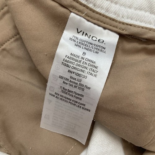 Vince High Waist Washed Casual Trouser Pants Linen Blend Size 8 - Picture 7 of 10