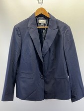 Le Suit Blazer Coat Women's Size 19 Navy Blue Lapel Collar 2 Front Long Sleeve