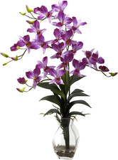 Stunning Purple Dendrobium Orchid Arrangement in Vase - 30" Tall Decor