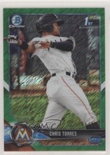 2018 Bowman Chrome Green Shimmer Refractor 65/99 Christopher Torres Chris 0c2