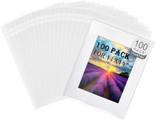 100 Pack Acid-Free Crystal Clear Sleeves Storage Bags for 11x14 Art Prints/Frami