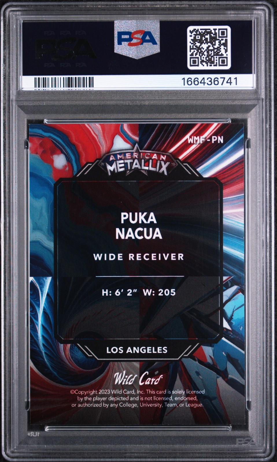 2023 WILD CARD AMERICAN METALLIX PRO-LOOK 180 WILDFRACTAL PUKA NACUA 1/1 PSA 6 view 2