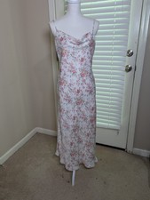 Altar'D State Women's White Floral Sheath Dress Maxi Medium Soft Girl