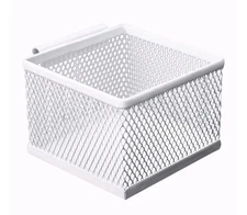 Amazon Basics Small Hanging Storage Accessory Box, Metal Wire Mesh, White