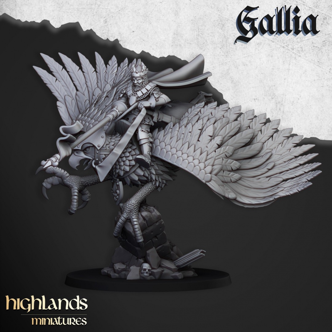 Figurine Chevaliers de Gallia Héros Hyppogryphe en kit plastique facile à peindre