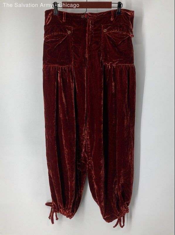 We The Free Womens Red Velvet Tapered Leg Casual Cropped Pants Size 30