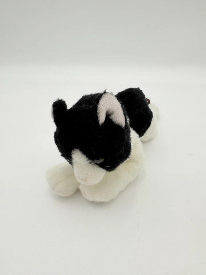 Bearington Collection Cat Plush Domino Black White lil Tuxedo Kitten Green Eyes - Image 4 of 4