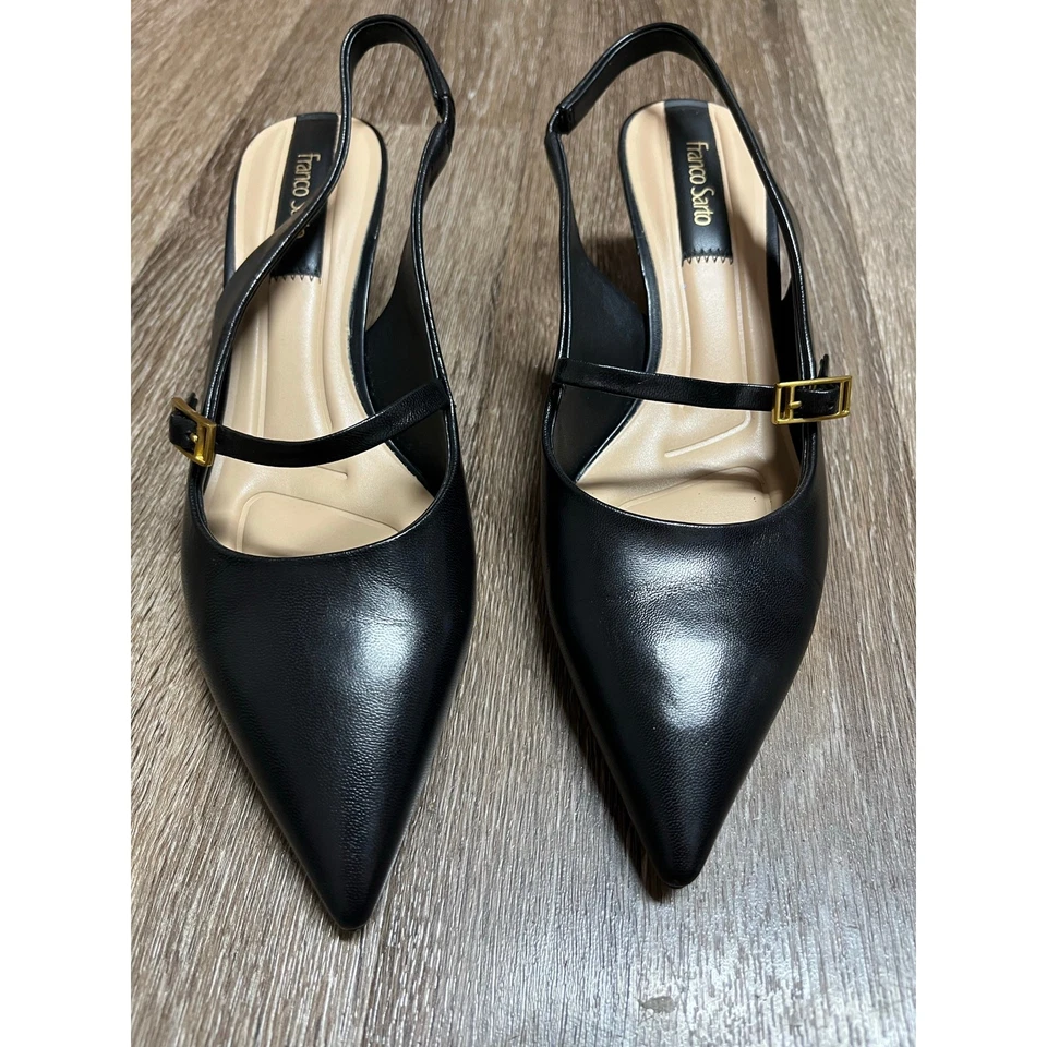 Tacones Franco Sarto de cuero negro Khloé con cordones para gatito talla 8 Foto 4 de 4