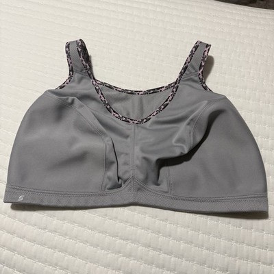 Glamorise 46F Sports Bra Gray Full Figure No Bounce Camisole Wireless 1066