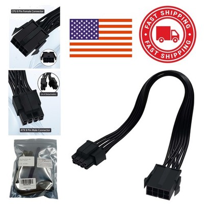 2 Pack 9.5 Inch CPU Power Extension Cable Black for Better Cable Management