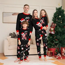 New Christmas Pajamas Matching Sets for Family Xmas Pjs Dancing Santa Sleepwear