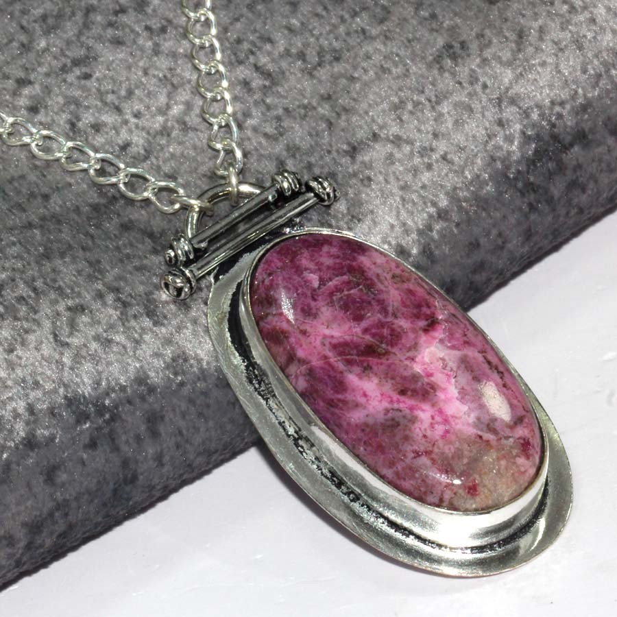 Trending Cobalt Calcite 925 Silver Plated Necklace 18