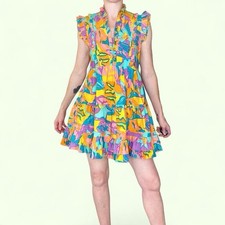 Love The Label Colorful Abstract Summer Retro Mini Dress