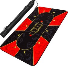 GAMES PLANET&reg; Pokerauflage 200x90cm, rot/schwarz