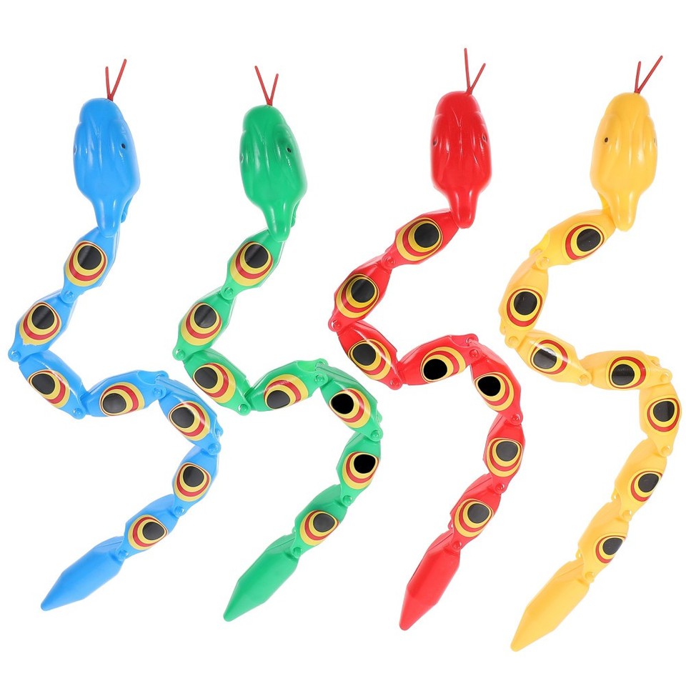 4pcs Funny Fake Wiggly Snake Toy Kids Snake Toy Plastic Fake Snake ...