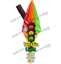Eiswagen Aufkleber Ampel Flocke Whippy Single Cone (Gr&ouml;&szlig;e w&auml;hlbar)