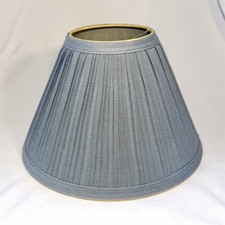 Blue Pleated Fabric Empire Lamp Shade Solid Pattern with Metal Spider Fitter