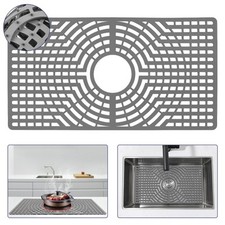 Silicone Sink Protector 30"x16" Center Hole, Heat Resistant Non-slip Dishwash...