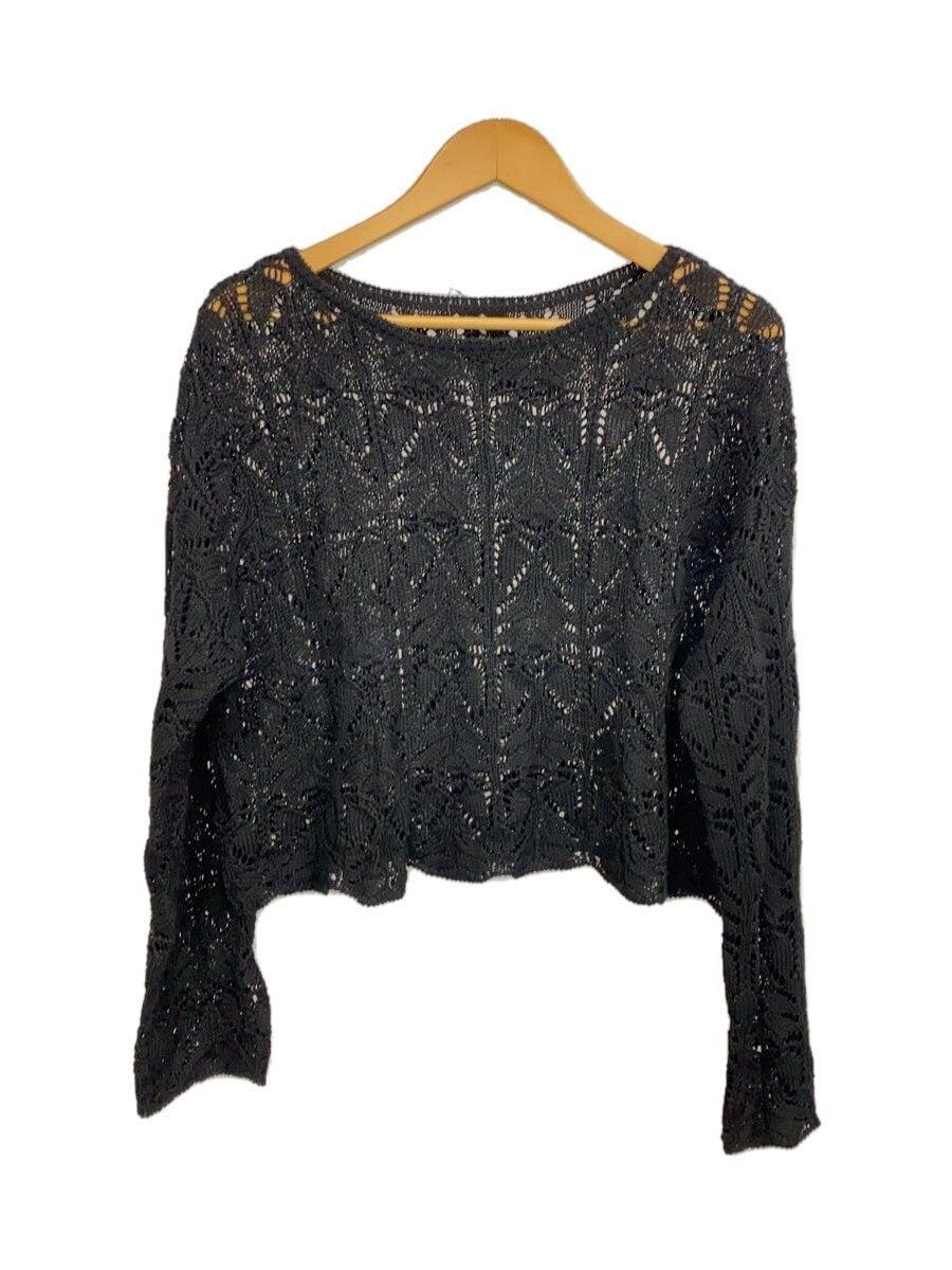 ALTRA Top BAYCREW’S Other manica lunga cotone BLK maglia intrecciata tinta unita