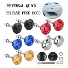 Universal 2pcs Push Button Quick Release Hood Bonnet Lock Clip Latch Bumper
