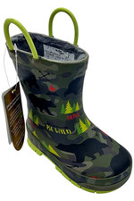 Western Chief Toddler Boy's WP Printed Rain Boot Wild Bear Olive