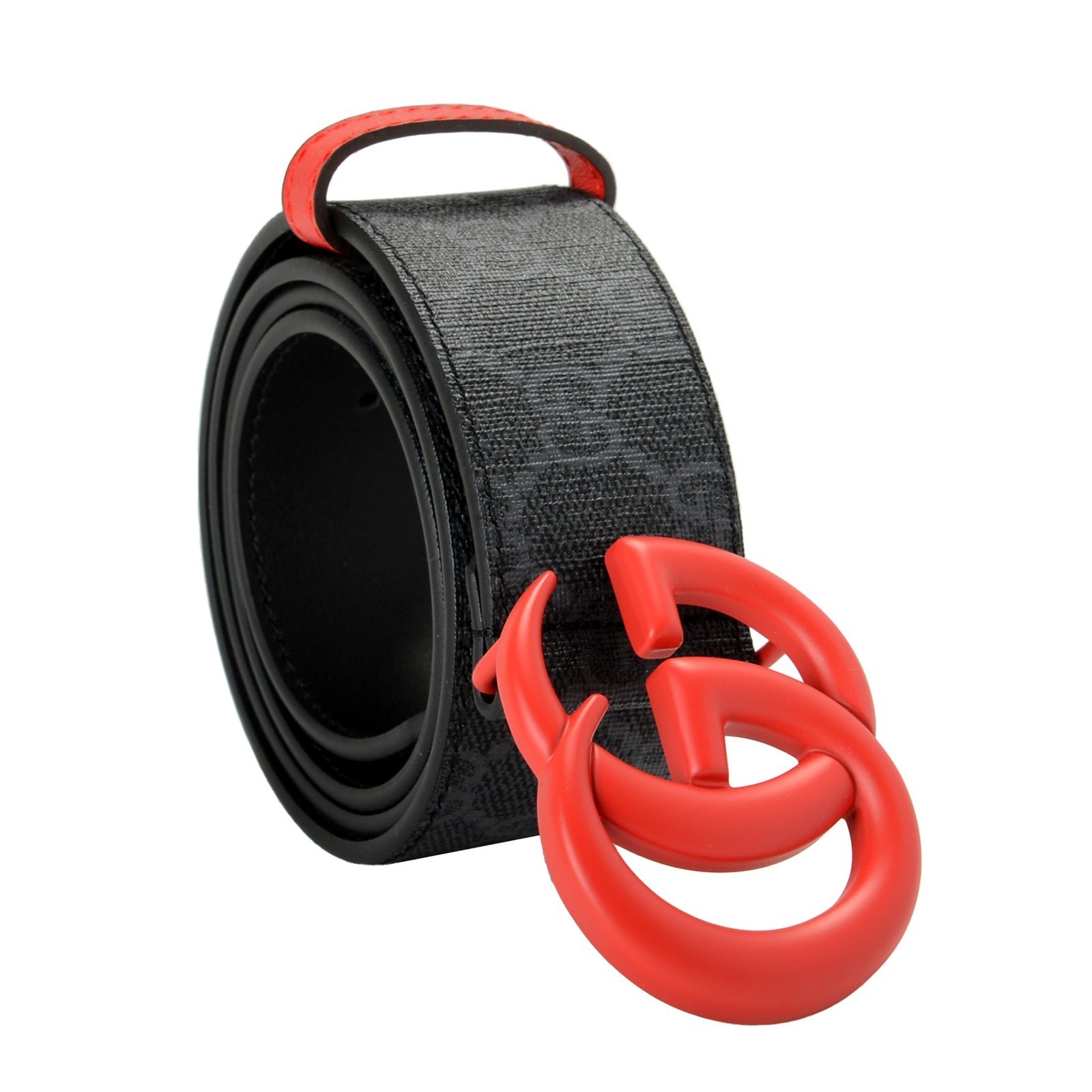 Gucci Guccissima Print Leather Double Red G Buckle Belt US 44 IT 110 70090₽