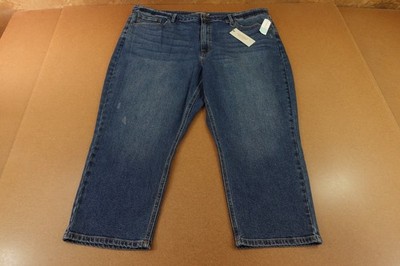 Just USA Womens 24W Indigo Blue Denim Dark Wash Stretch Phillip Capri Jeans NWT