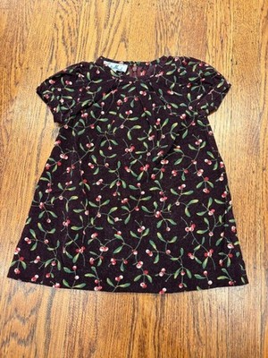 Italian  Brand ''Le Sorelle Mochi'' Corduroy Holly Berry Dress - 12 months