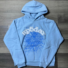Sp5der Worldwide Sky Blue Hoodie Web Design Brand New S M L XL