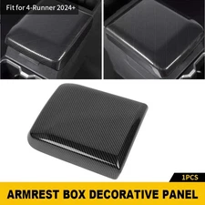 For Tacoma 4Runner 2025+ Carbon Fiber Style Central Armrest Box Panel Trim Cover