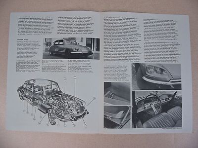 1969-70 Citroen DS Motor Trend Brochure -Near Mint