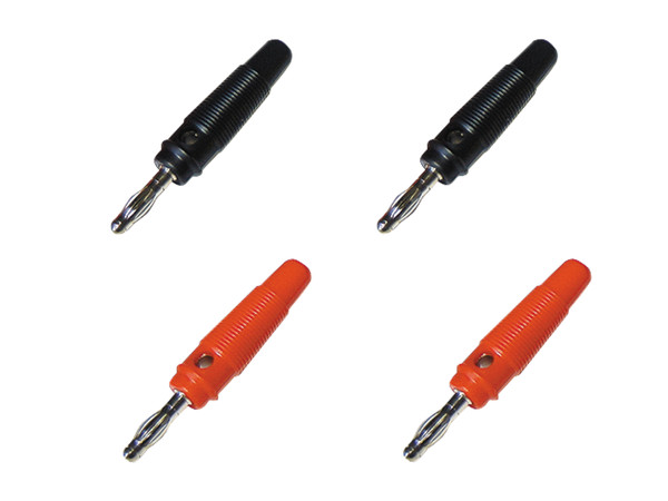 ➡️ 4 StüCk Bananenstecker 4Mm, 2X Rot Und 2X Schwarz, Schraubbar, Mit Querloch-image