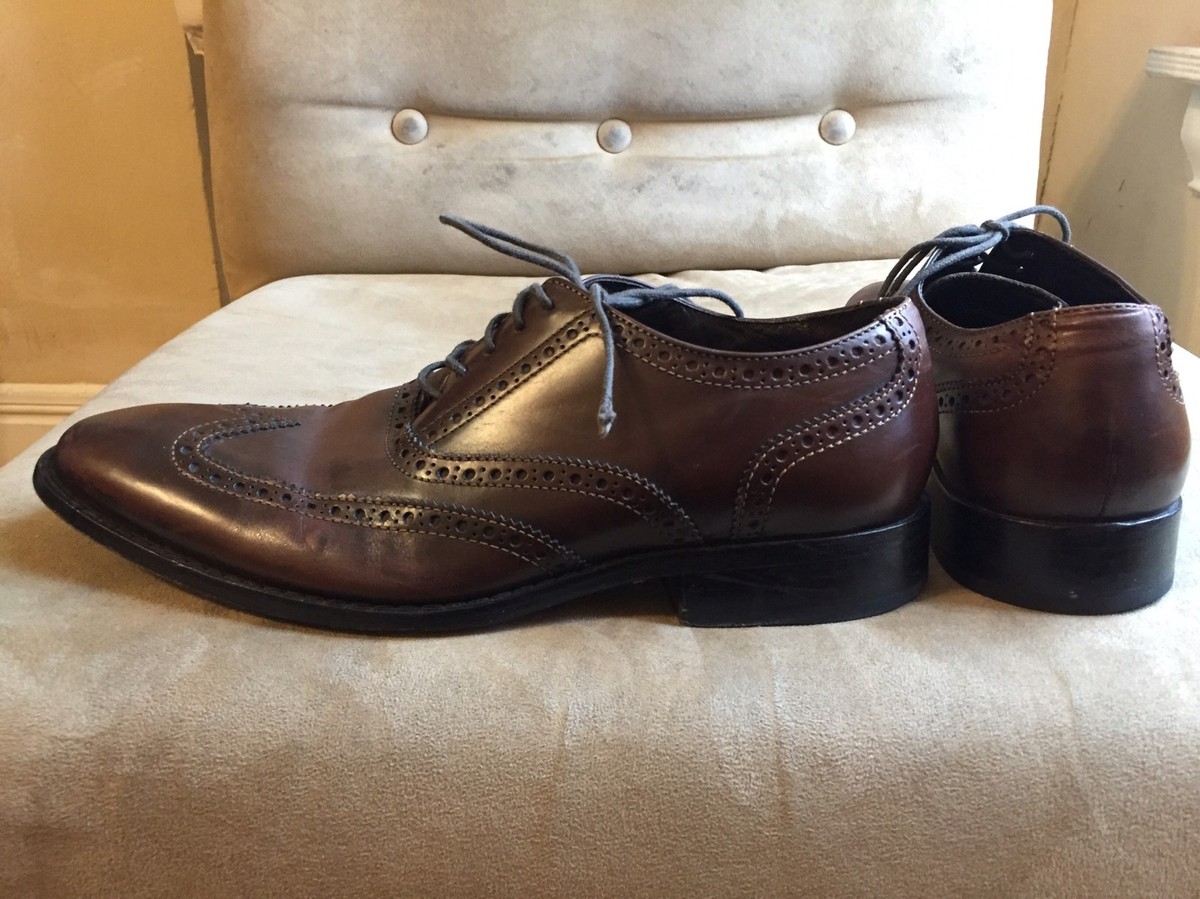 COLE HAAN PRESTON BROWN LEATHER CLASSIC WINGTIP OXFORD DRESS  display picture 1