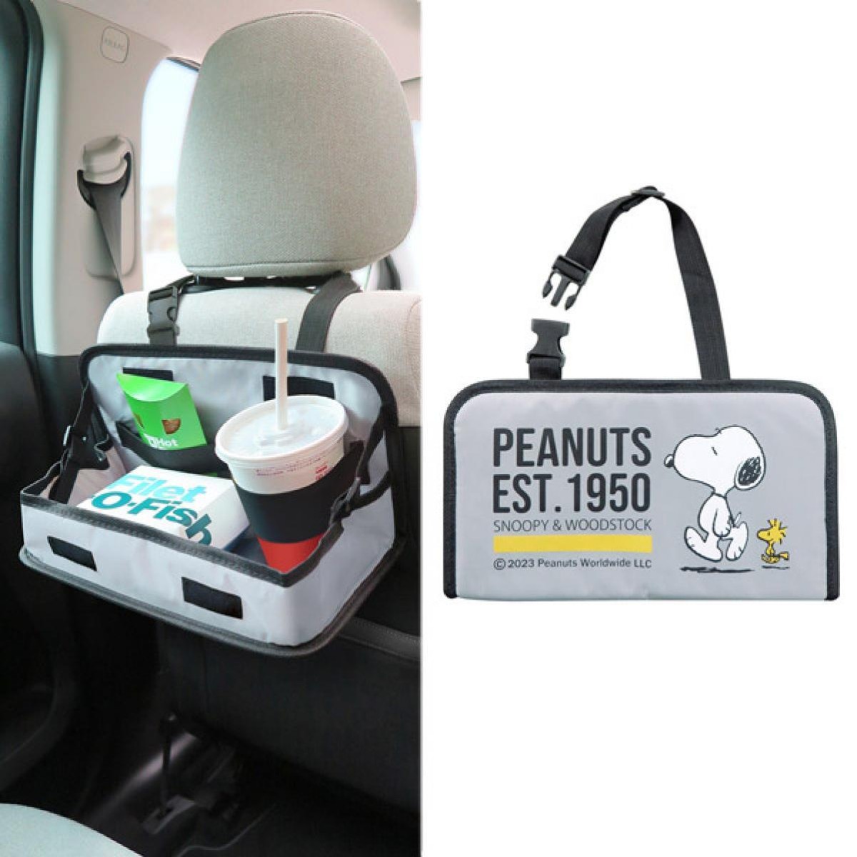 Peanuts Snoopy Car Accessories Rear Tray Table Drink Holder From