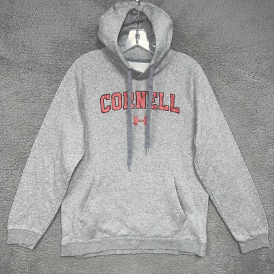 Under Armour Cornell University Hoodie Big Red Men's Sz S Grey Pullover Sweater