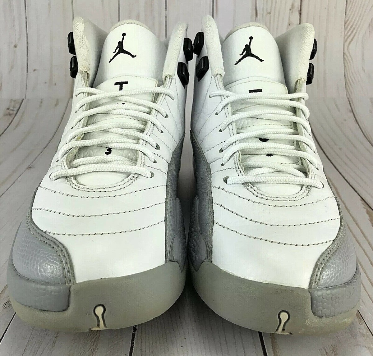 Nike Air Jordan 12 Retro Shoes Sneakers GS Barons White Gray