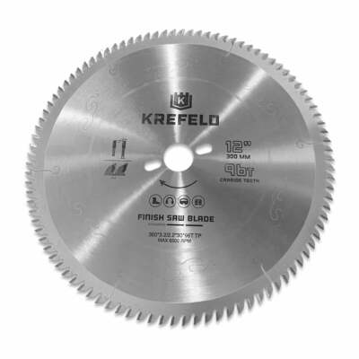 KREFELD Circular Finish Saw Blade - 12 Inch D x 96T ATB - 1 3/16   inches / 30mm