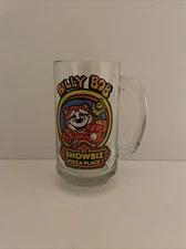 Vintage Billy Bob Show Biz Pizza Place Glass Cup Stein Mug W/ Handle 1980s