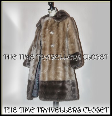 VINTAGE 1950S LISTER MINQUILLA LUXURY BLONDE MINK FAUX FUR COAT 