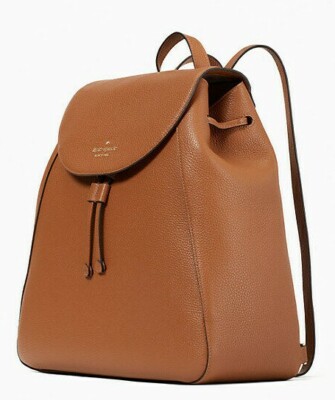 Kate Spade Pebbled Leather Leila Large Flap Backpack Tote 