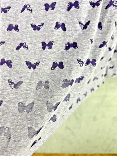 Lane Bryant 18 / 20 Purple Burn Out Butterflies Slit Sleeves T Shirt Cottage - Picture 9 of 14