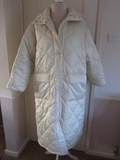 Bn Sold Out Reclaimed Vintage Cream Longline Oversized Puffer Coat Size 10 Uk